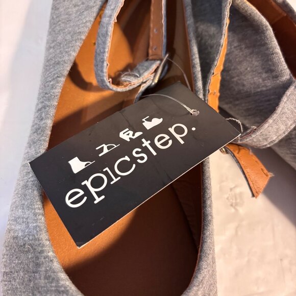 Epicstep Ballet Flats With Ankle Strap Women's 9 Grey Soft Fabric Balletcore - Picture 6 of 8